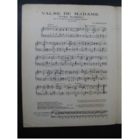CHRISTINÉ Henri Valse de Madame Piano 1923