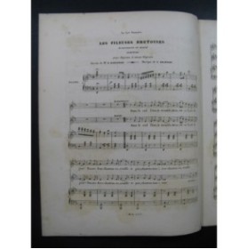 GRAZIANI Louis Les Fileuses Bretonnes Chant Piano ca1840