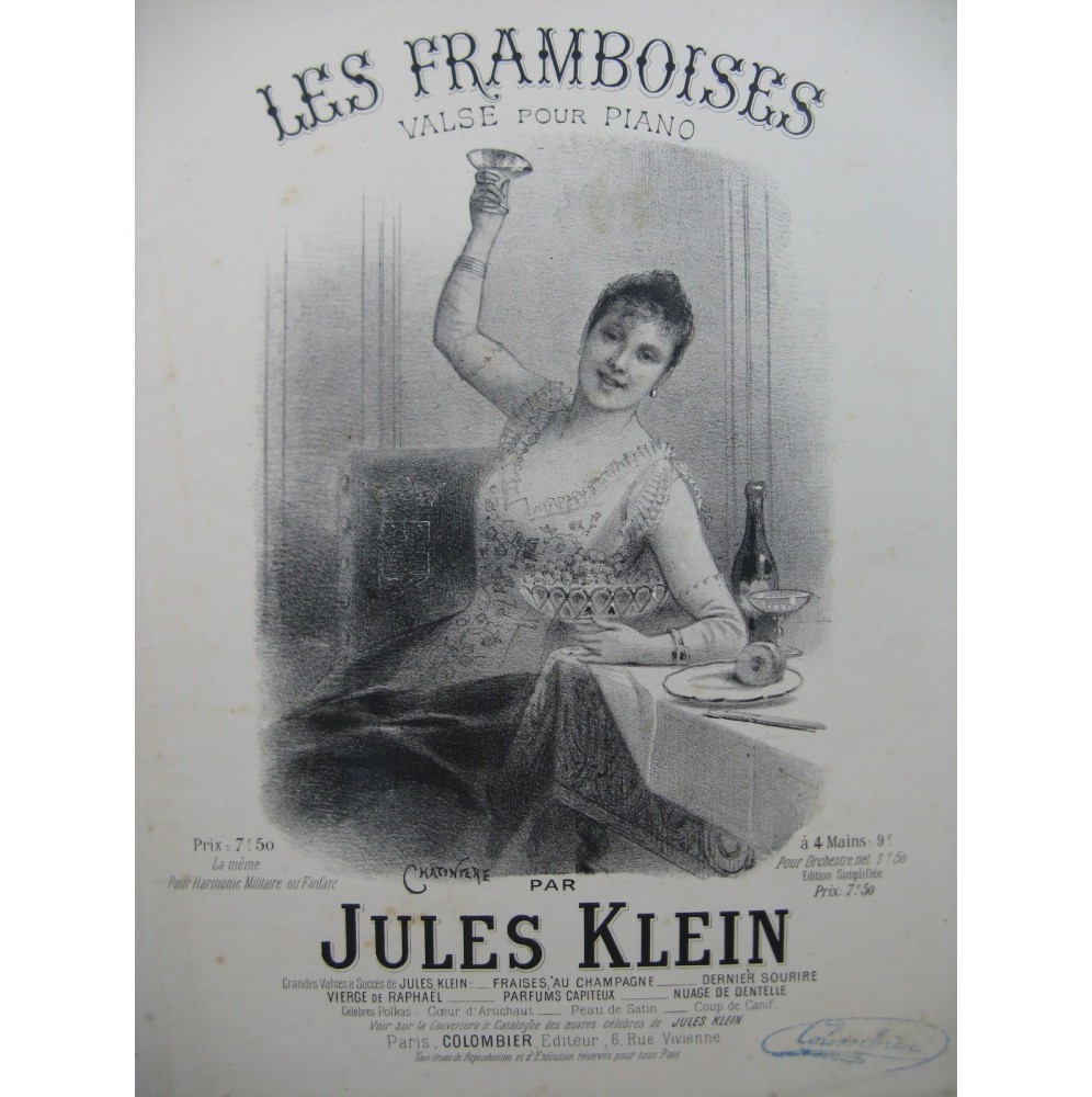 KLEIN Jules Les Framboises Piano XIXe siècle