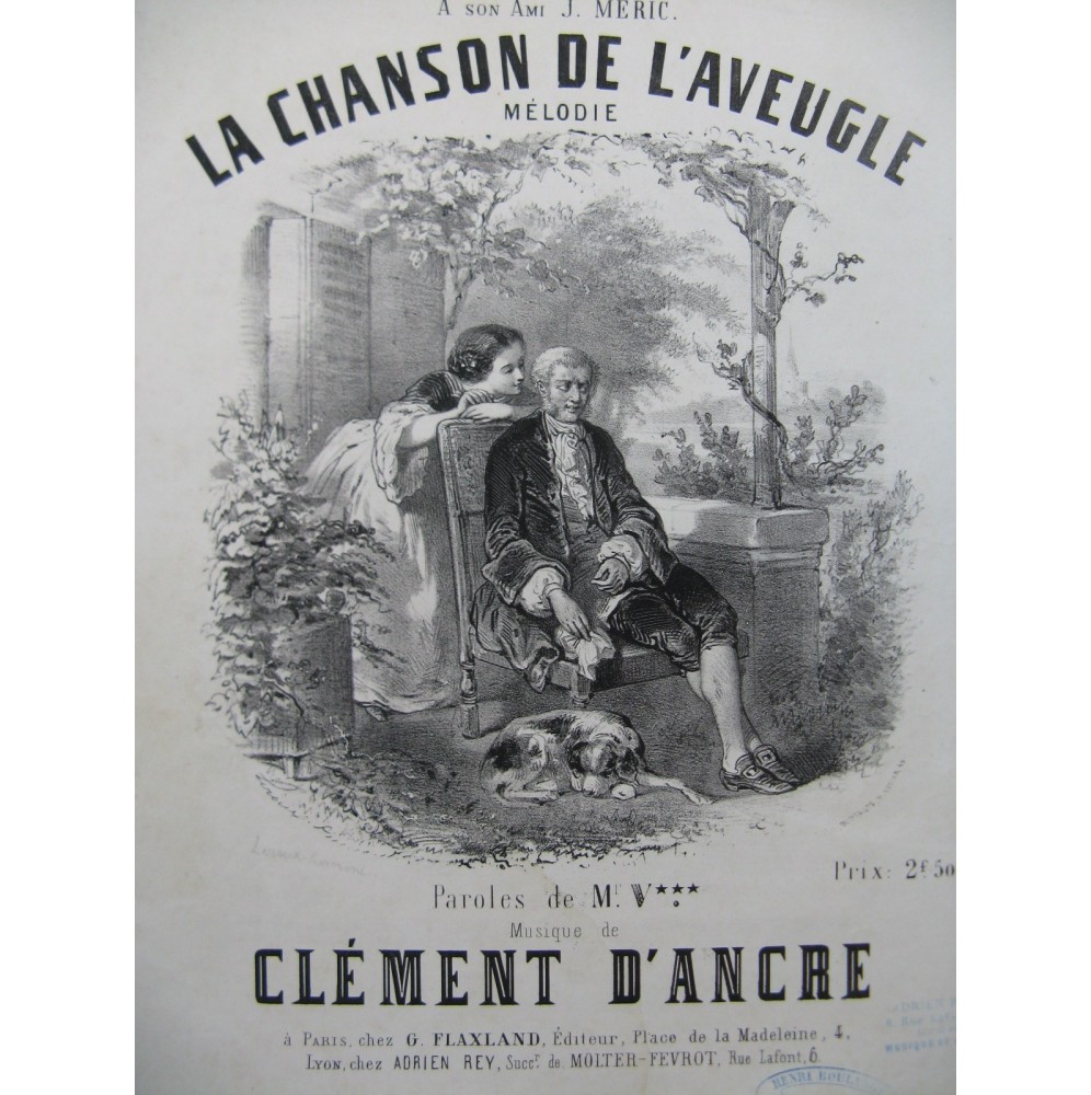 D ANCRE Clément La Chanson de L Aveugle Chant Piano XIXe siècle