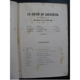 GRISAR Albert Le Chien du Jardinier Opéra Chant Piano ca1855