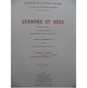 CLÉRAMBAULT Nicolas Léandre et Héro Cantate Chant Orchestre ca1910