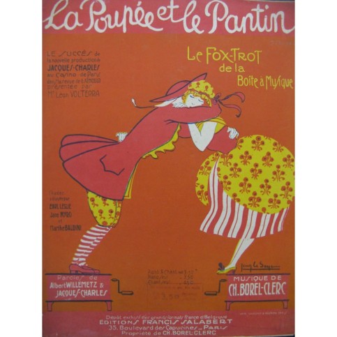 BOREL-CLERC Charles La Poupée et le Pantin Piano 1921