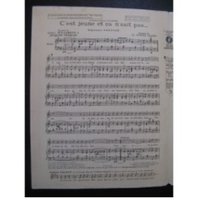 BOREL-CLERC Charles C'est Jeune et ça ne sait pas Chant Piano 1923