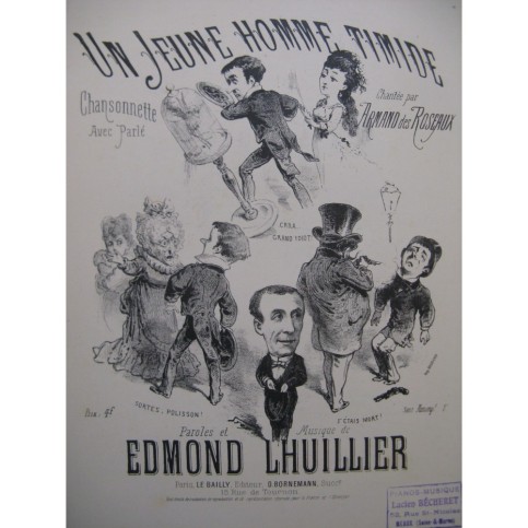 LHUILLIER Edmond Un Jeune Homme Timide Chant Piano XIXe siècle