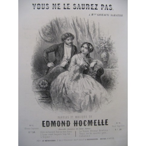 HOCMELLE Edmond Vous ne le saurez pas Chant Piano XIXe siècle