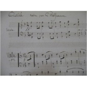 WOLFRAMM CARON Gustave Adèle Manuscrit Piano XIXe