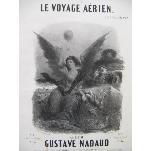 NADAUD Gustave Le Voyage Aérien Nanteuil Chant Piano ca1850