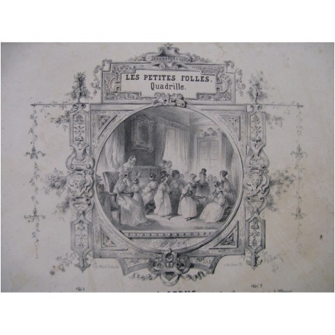 LEDUC Alphonse Les Petites Folles Piano Flûte Violon ca1850