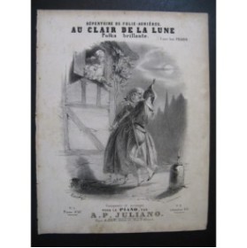 JULIANO Auguste Pilati Au Clair de la Lune Piano ca1850