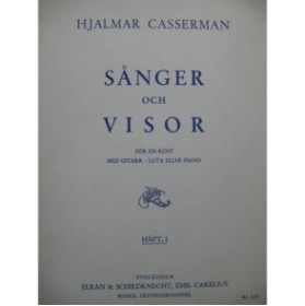 CASSERMAN Hjalmar Sanger och Visor Chant Piano Guitare 1939