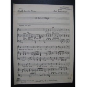 GERSTEMBERGER Emil In After Days Manuscrit Chant Piano