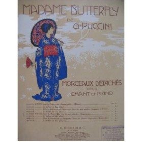 PUCCINI Giacomo Madame Butterfly Solo Chant Piano 1907