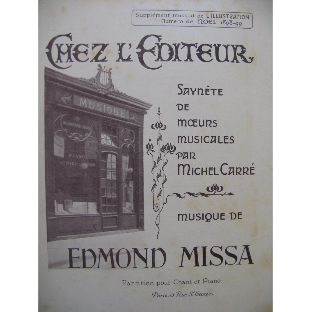 MISSA Edmond Chez l'Editeur Saynète Chant Piano 1899