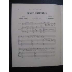 MASSENET Jules Chant Provencal Chant Piano ca1880