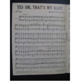 DONALDSON Walter Yes Sir ! That's My Baby Chant Piano 1926
