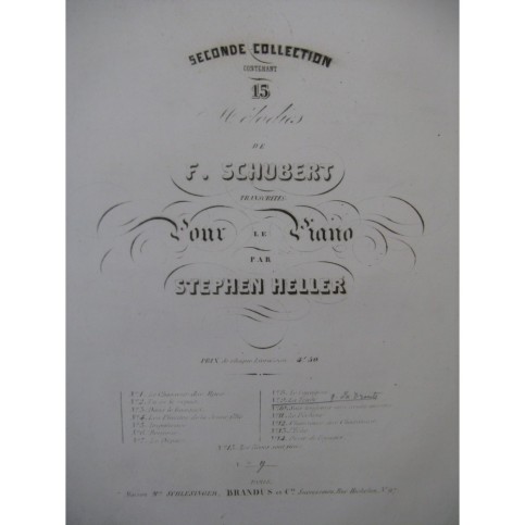 SCHUBERT Franz La Truite Piano ca1848