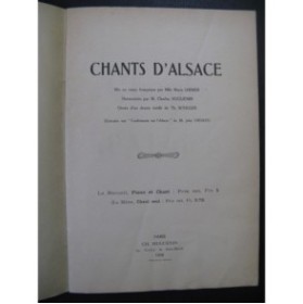 HUGUENIN Charles Chants d'Alsace 10 pièces Chant Piano 1916