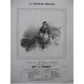 PUGET Loïsa Le Pêcheur Breton Piano Chant ca1830