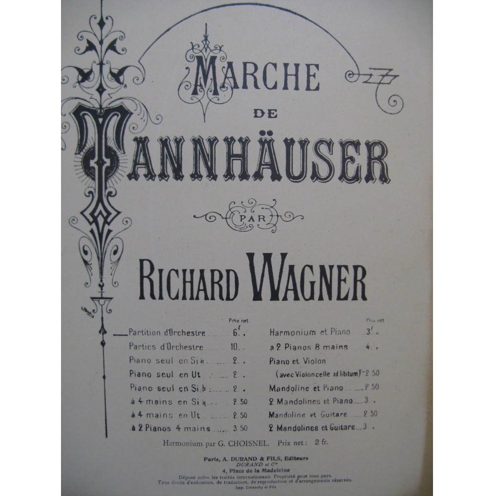 WAGNER Richard Marche de Tannhäuser Chant Orchestre