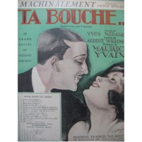 YVAIN Maurice Machinalement Chant Piano 1922