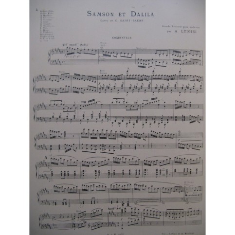 LUIGINI Alexandre Grande Fantaisie Samson et Dalila Orchestre ca1895