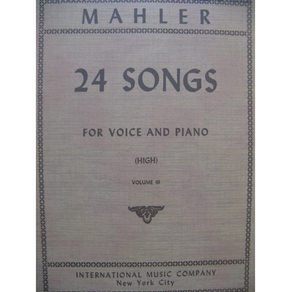 MAHLER Gustav 6 Songs Chant Piano
