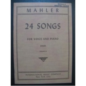 MAHLER Gustav 6 Songs Chant Piano