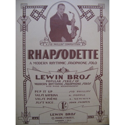 PHILLIPS Sid Rhapsodette Saxophone Piano 1931