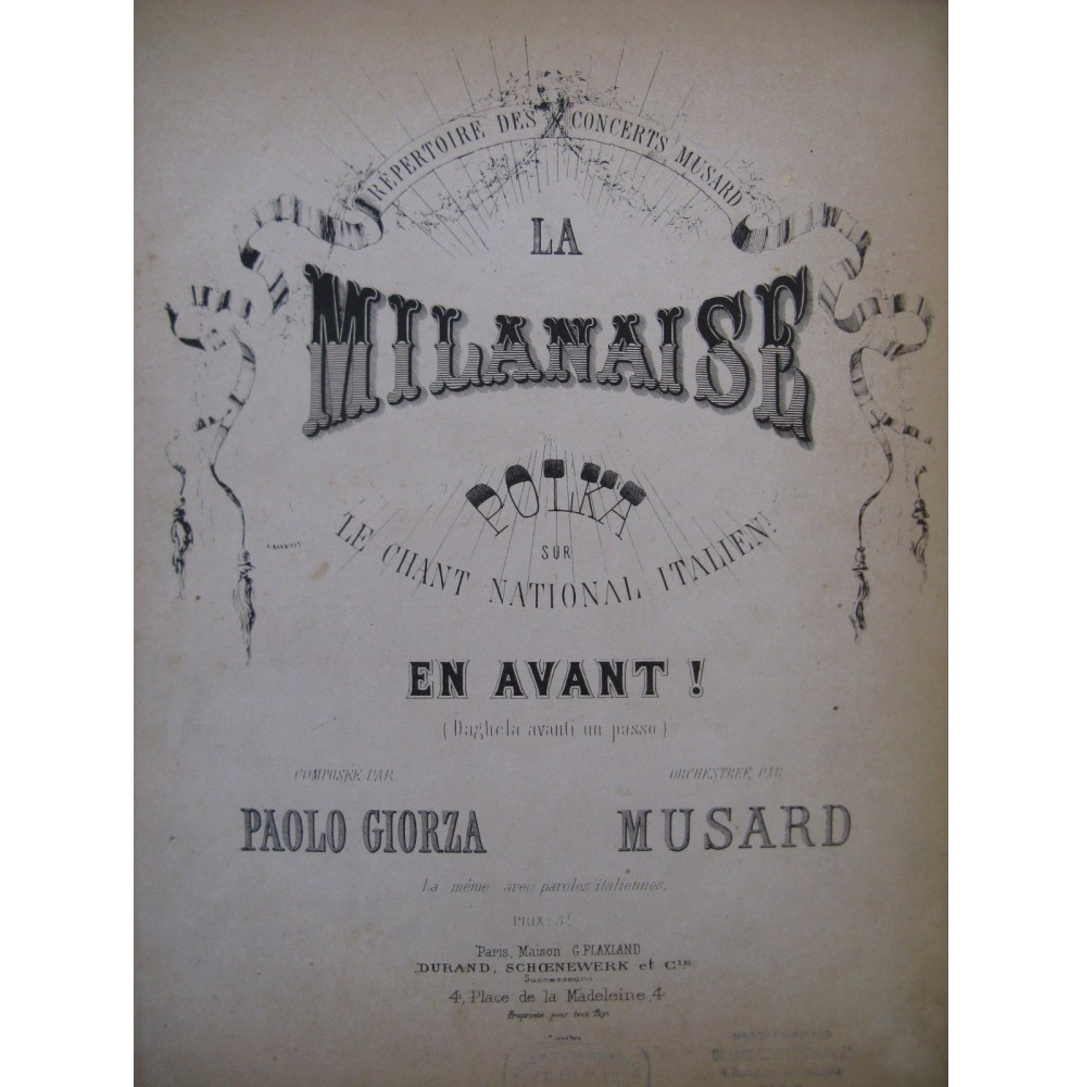 GIORZA Paolo La Milanaise Piano ca1870