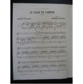 LERICHE Charles Le Lilas et L'Amour Chant Piano XIXe siècle