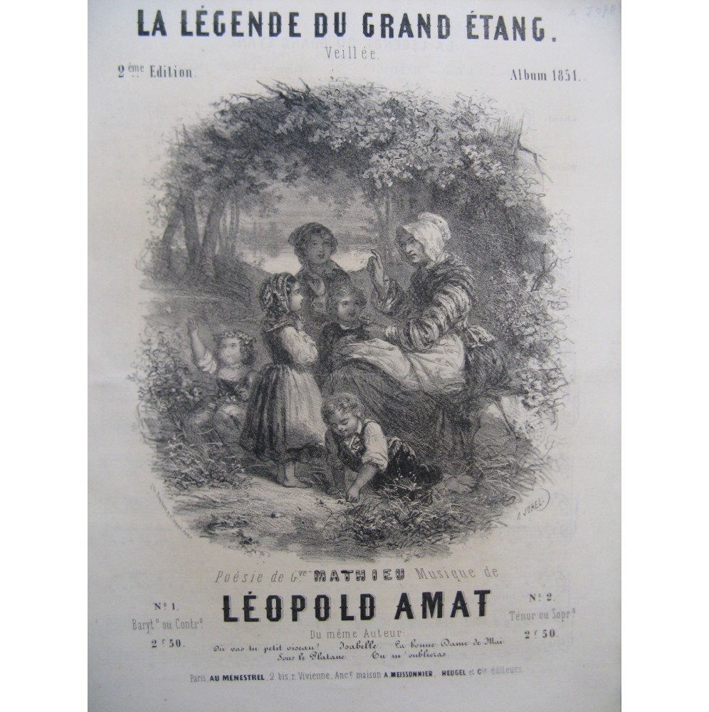 AMAT Léopold La Légende du grand étang Chant Piano 1851