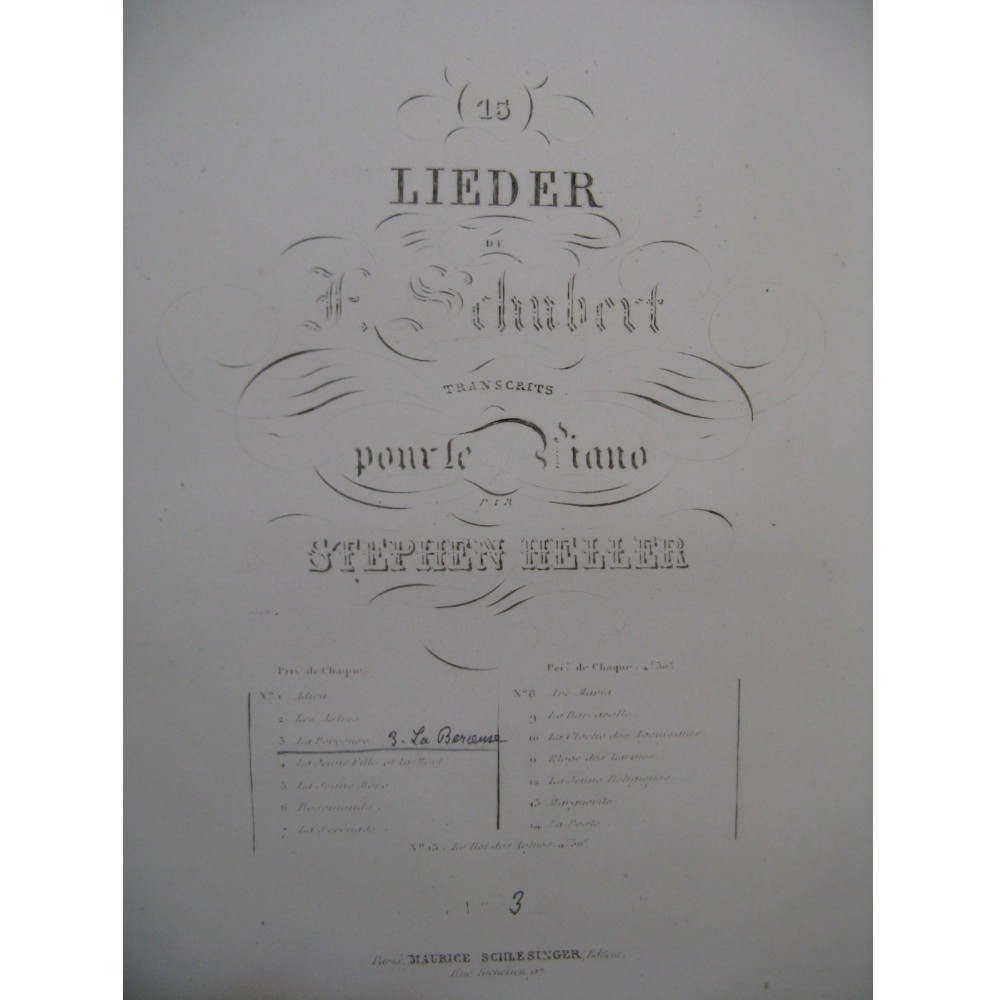 SCHUBERT Franz La Berceuse Piano ca1839