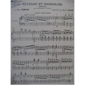 HENRION Paul Guitare et Mandoline Sérénade Piano Cordes