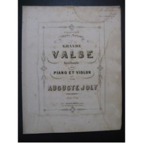 JOLY Auguste Grande Valse brillante Piano Violon ca1870