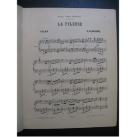 BLANCHARD Célestine Le Chant de la Fileuse Piano XIXe siècle