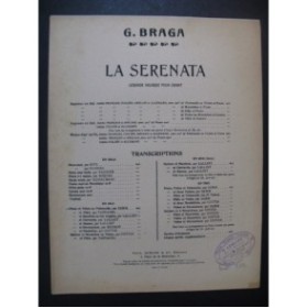 BRAGA G. La Serenata Piano Violon ou Violoncelle 1946