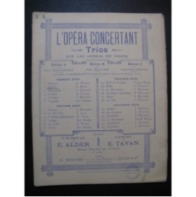 ALDER Ernest Sigurd de Reyer Trio Piano Violon Violoncelle 1894