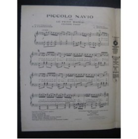 RICCARDI L. Piccolo Navio ou le Petit Bateau Chant Piano 1924