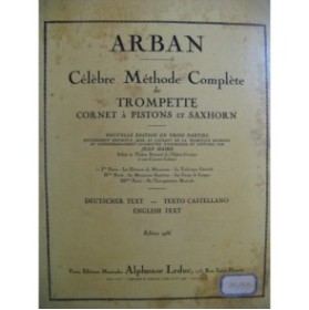 ARBAN Méthode Complète de Trompette Cornet à Pistons Saxhorn 1956