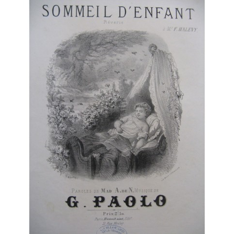 PAOLO G. Sommeil d'enfant Chant Piano ca1850