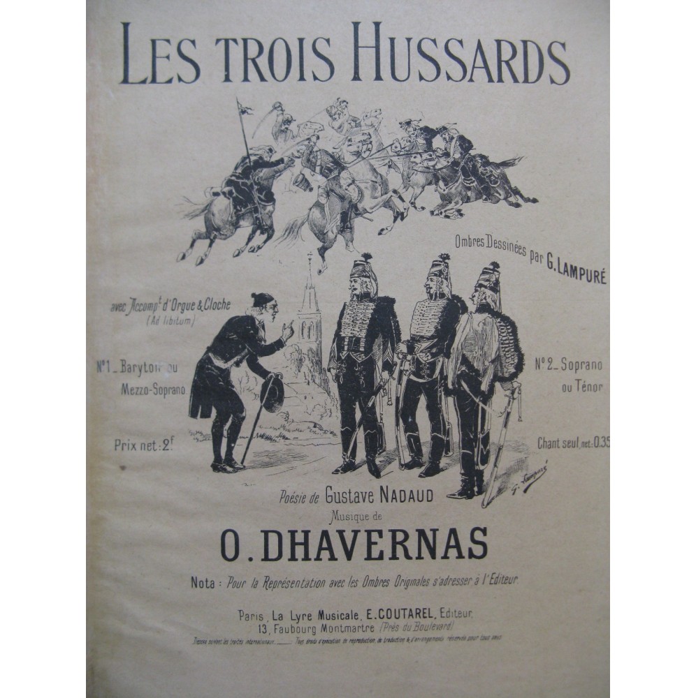 DHAVERNAS O. Les Trois Hussards Chant Piano