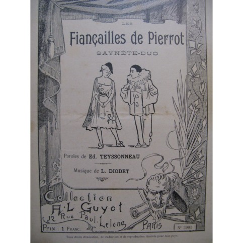 DIODET L. Fiançailles de Pierrot Chant Piano