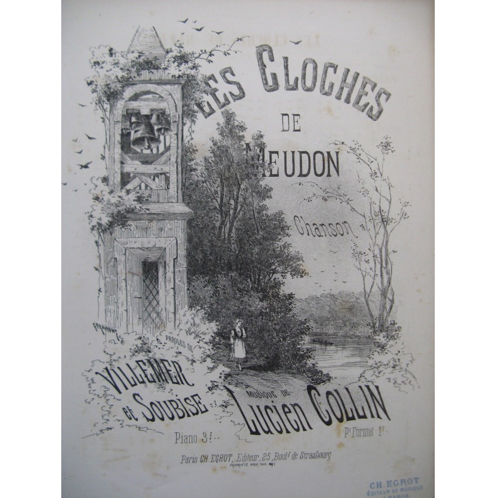 COLLIN Lucien Les Cloches de Meudon Chant Piano ca1880