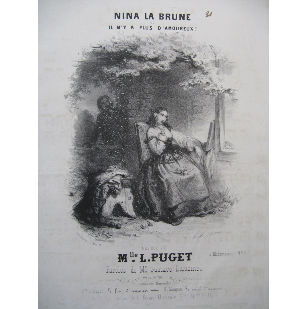 PUGET Loïsa Nina la Brune Chant Piano ca1850