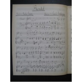 FONTAYNE Lucien Rondel Manuscrit Chant Piano