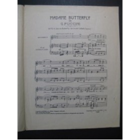 PUCCINI Giacomo Madame Butterfly Solo Chant Piano 1945
