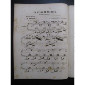 KRUGER Wilhelm Un rayon de tes yeux Piano 1857