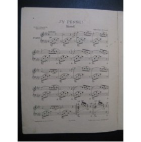 MEYER-HELMUND Erik J'y Pense Piano 1895