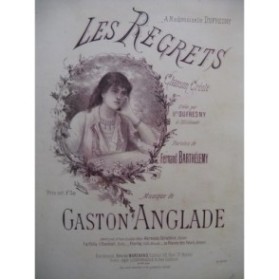 ANGLADE Gaston Les Regrets Chant Piano